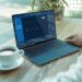 Laptop on desk